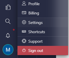 sign out Desktop Hub