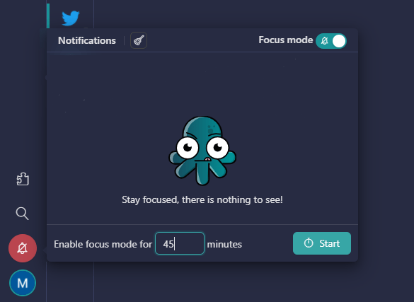Focus mode Desktop Hub