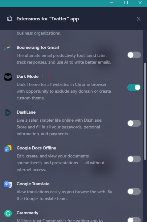 Extension Twitter Desktop Hub