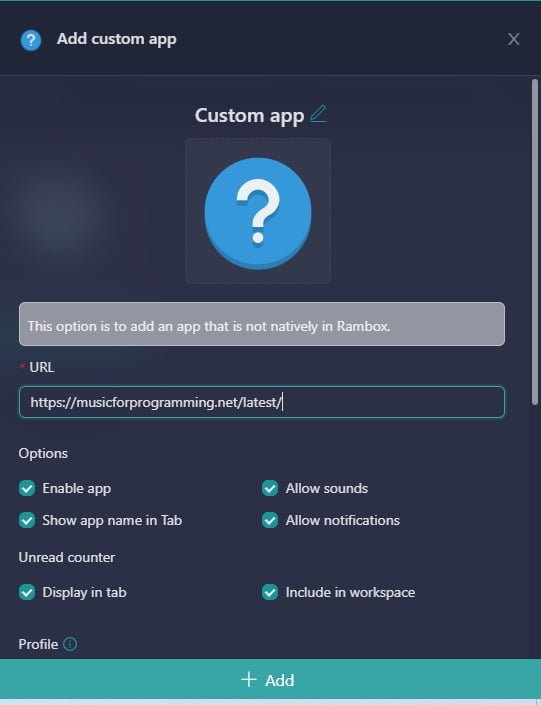 add applications Desktop Hub 5