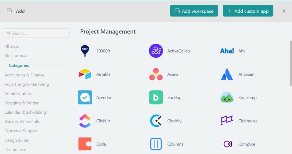 Apps library Desktop Hub
