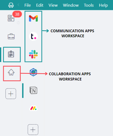 Desktop Hub workspaces - How to manage multiple communication apps