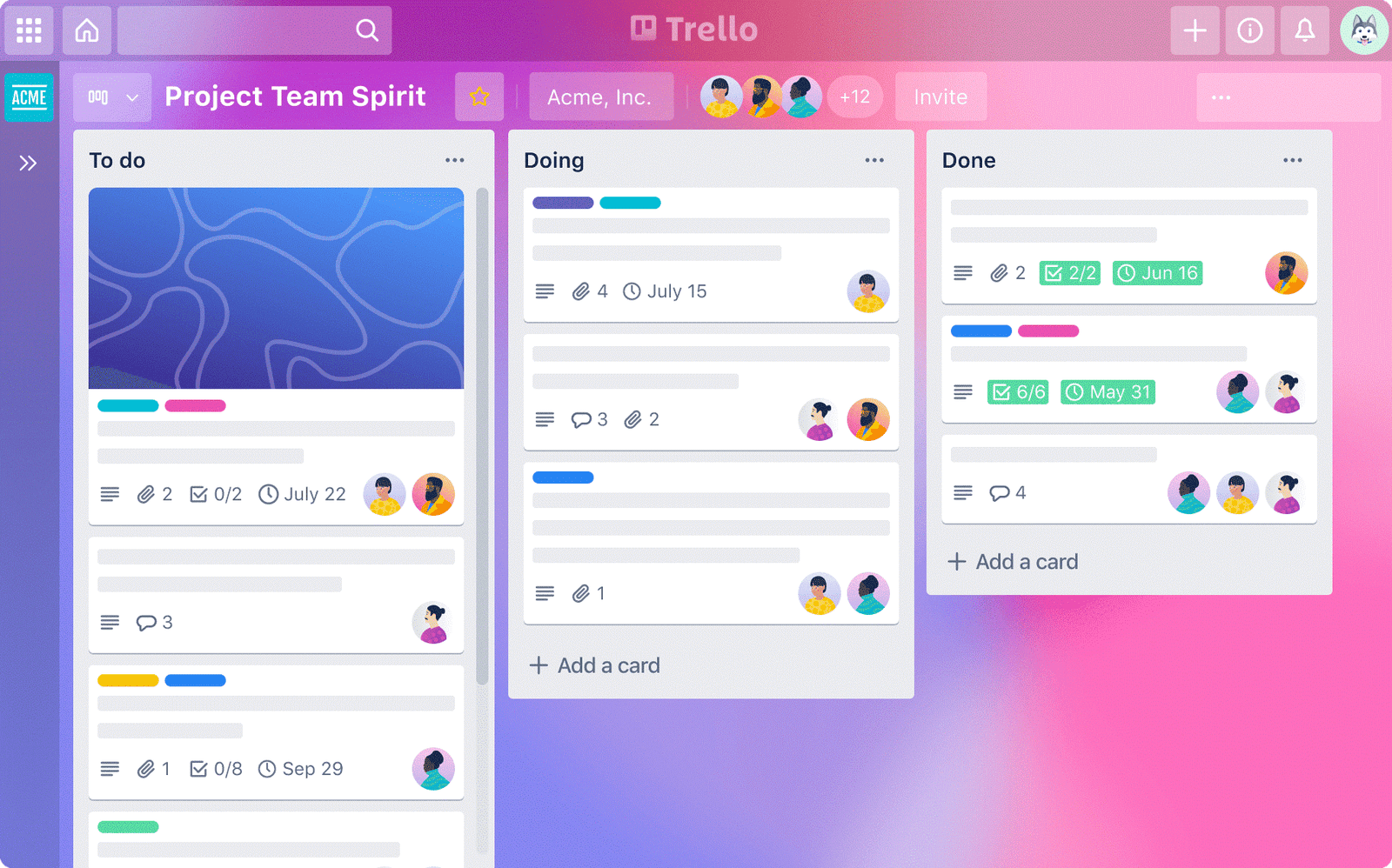 Trello interface: February's most-used apps on Desktop Hub