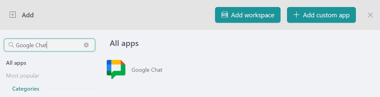 add google chat to Desktop Hub
