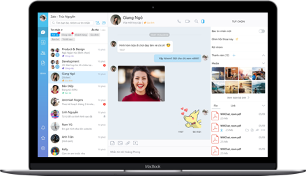 Zalo interface - June’s most-used apps on Desktop Hub