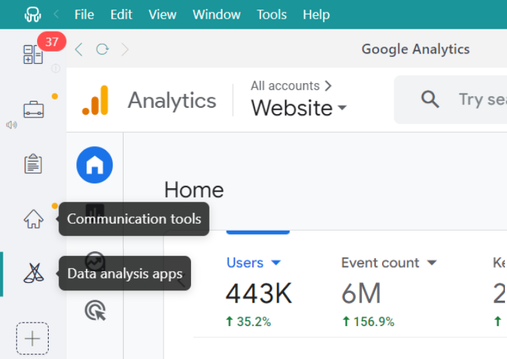 Data analysis app - Desktop Hub