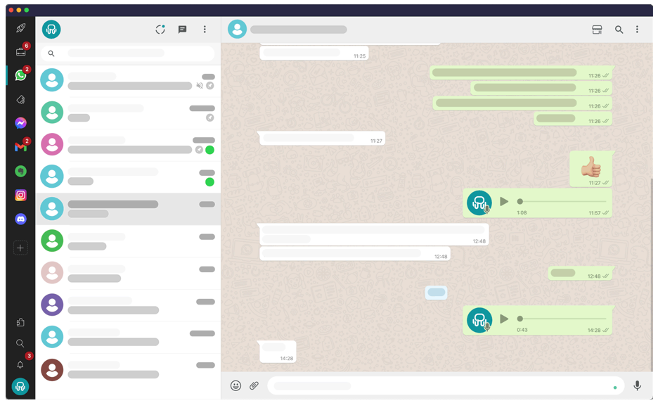 WhatsApp in Desktop Hub