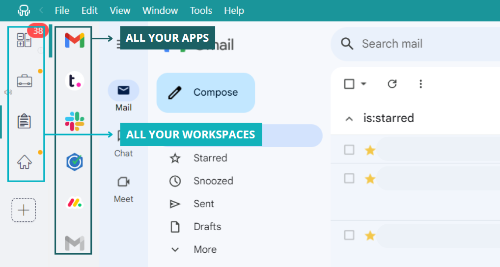 All apps, all workspaces Desktop Hub