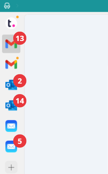notifications as counters in Desktop Hub