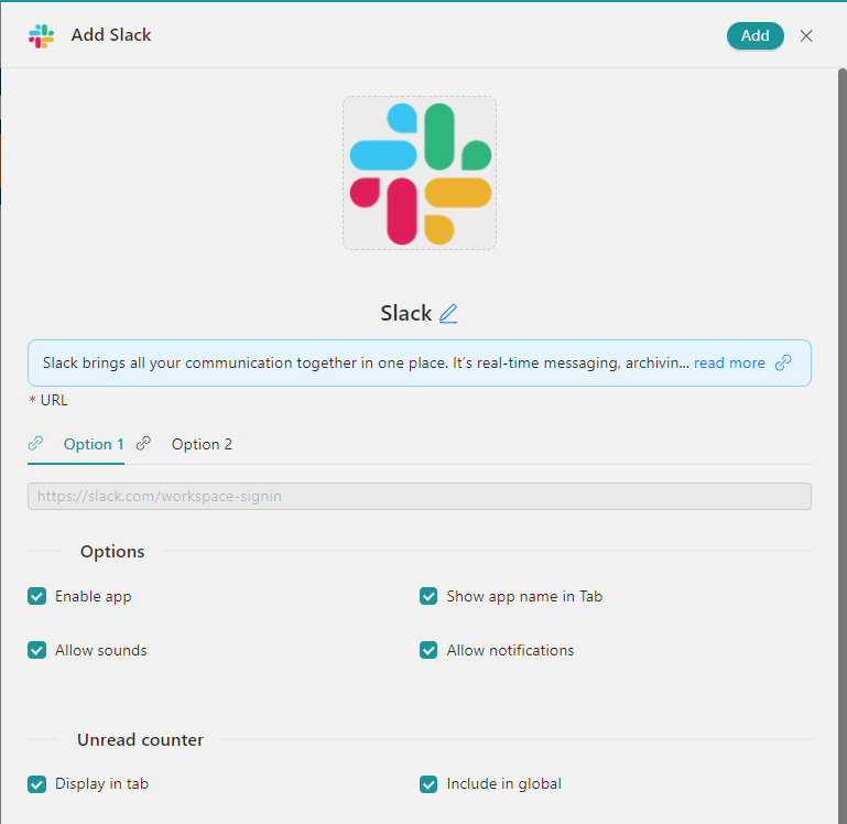 configure new slack Desktop Hub