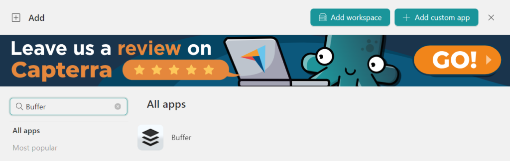 add Buffer to Desktop Hub