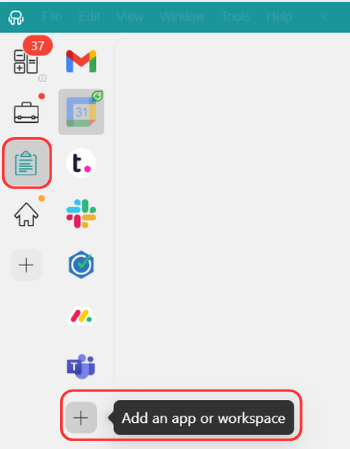Add an app Desktop Hub