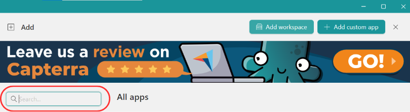 Search an app-Desktop Hub