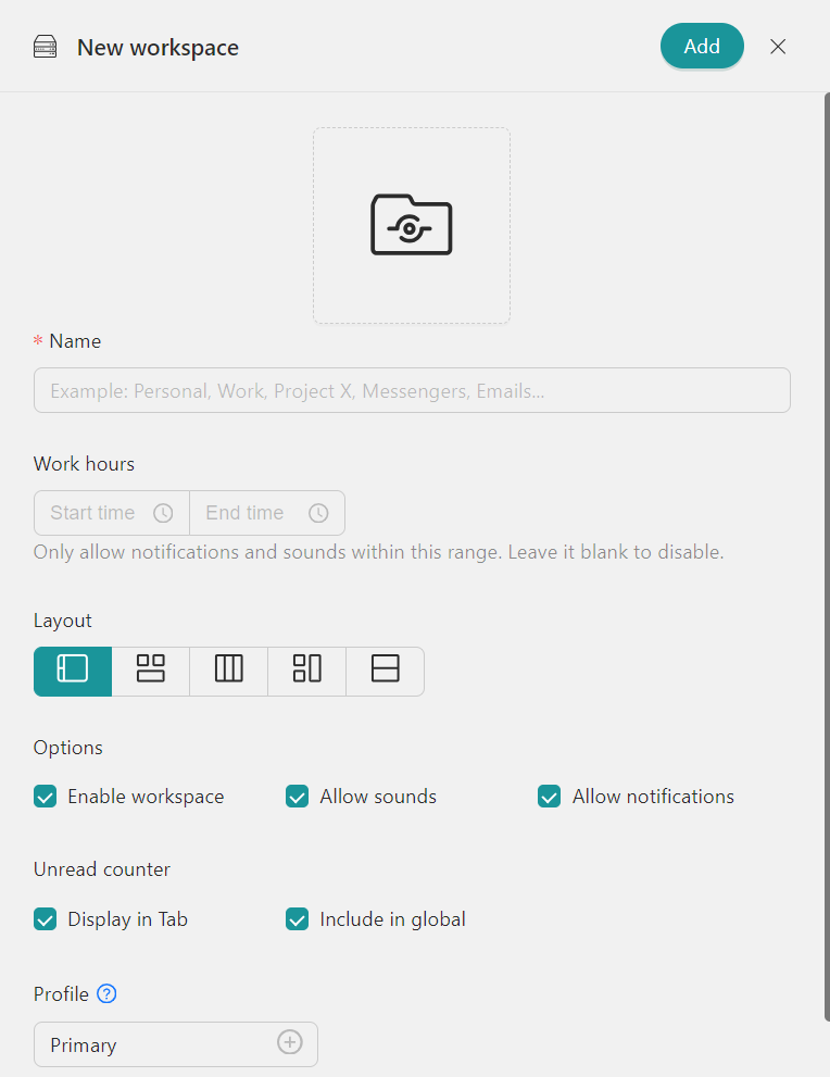 configure workspace-Desktop Hub