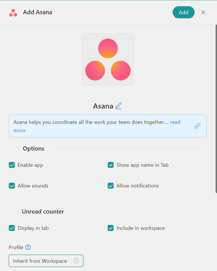 Configure Asana Desktop Hub