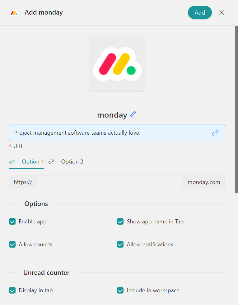 Configure Monday on Desktop Hub