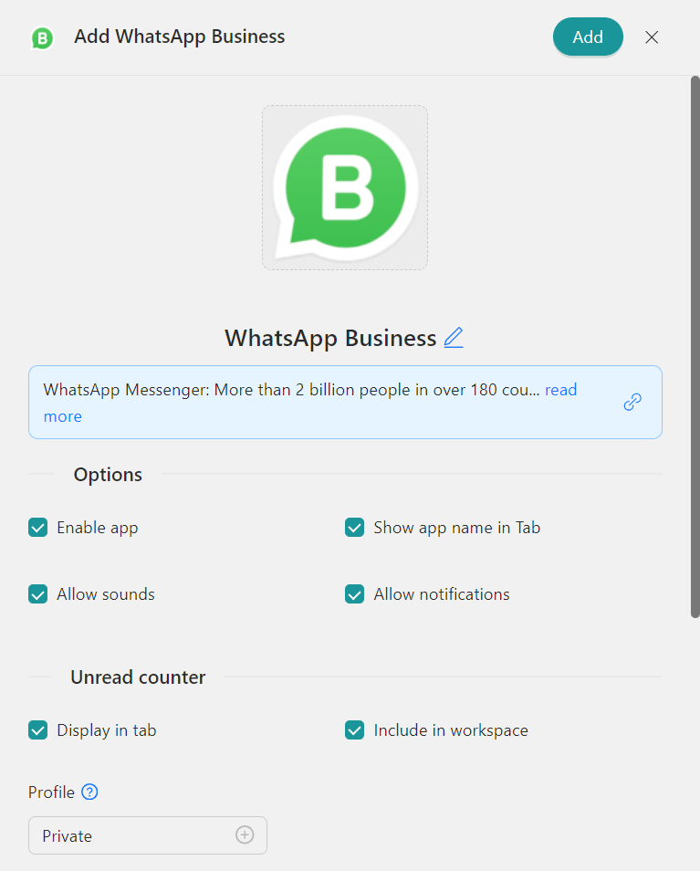Configure WhatsApp on Desktop Hub