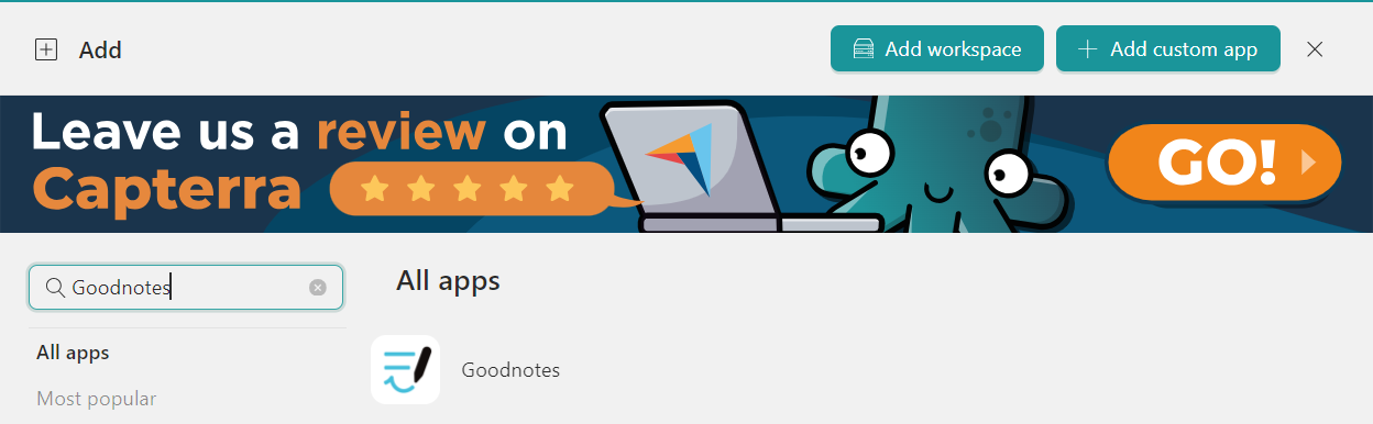 Add Goodnotes to Desktop Hub