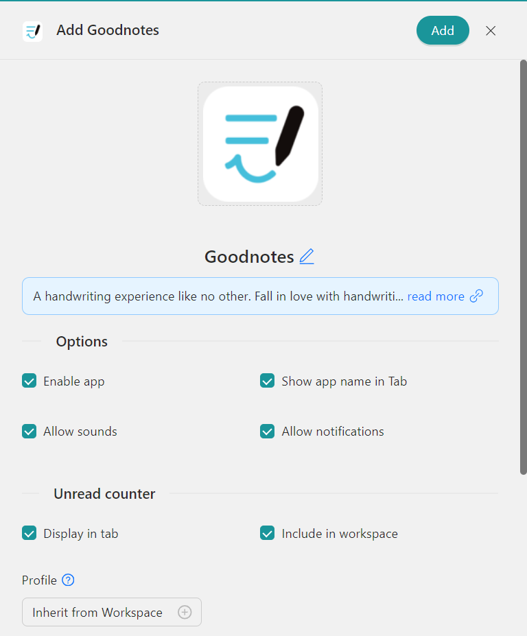 Configure Goodnotes in Desktop Hub