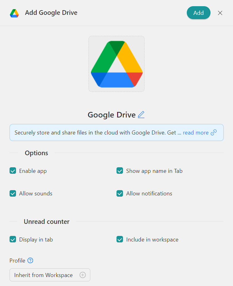Configure google drive desktop app on Desktop Hub