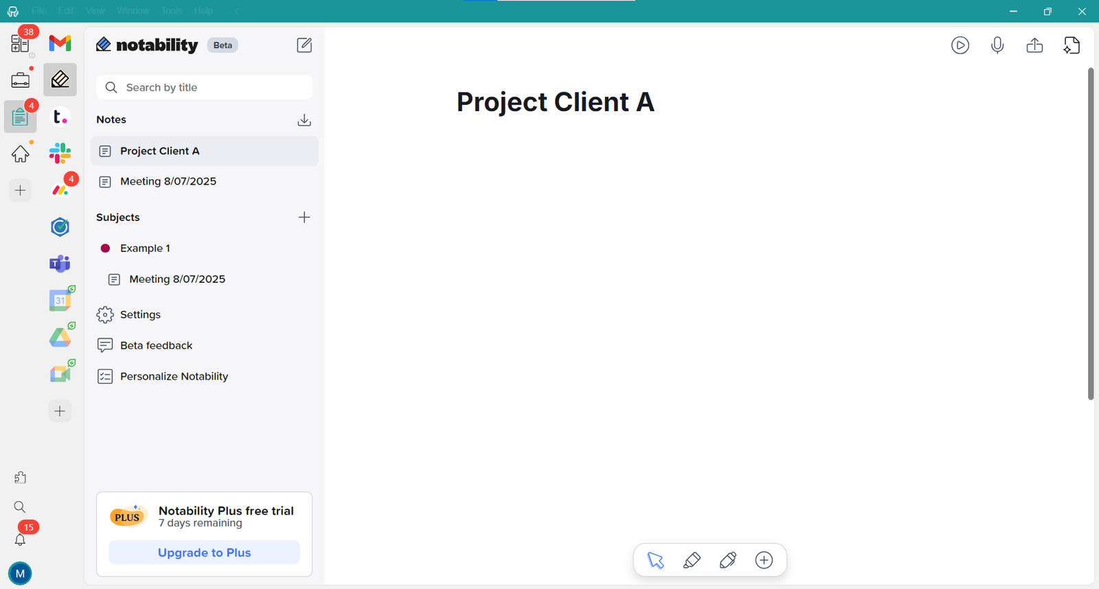 Goodnotes vs Notability - Interface in Desktop Hub