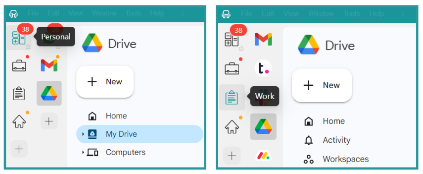 Desktop Hub workspaces - google drive desktop app