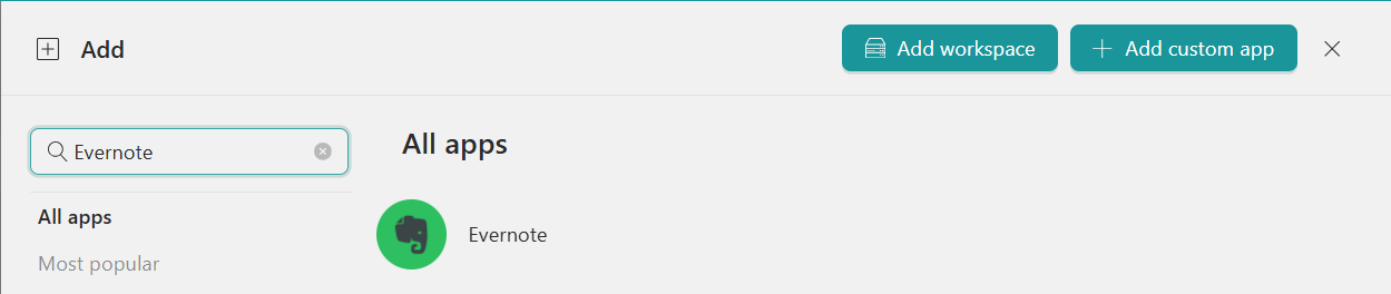 Add Evernote to Desktop Hub