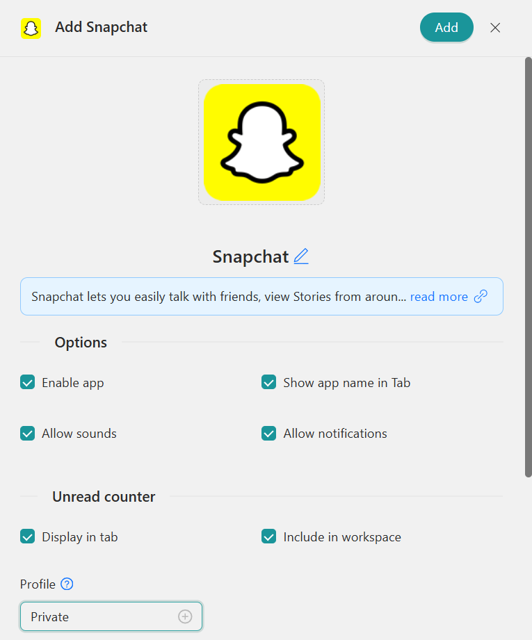 Configure Snapchat Desktop Hub
