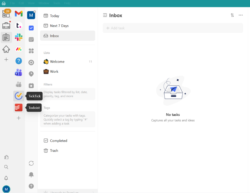 TickTick vs Todoist Desktop Hub