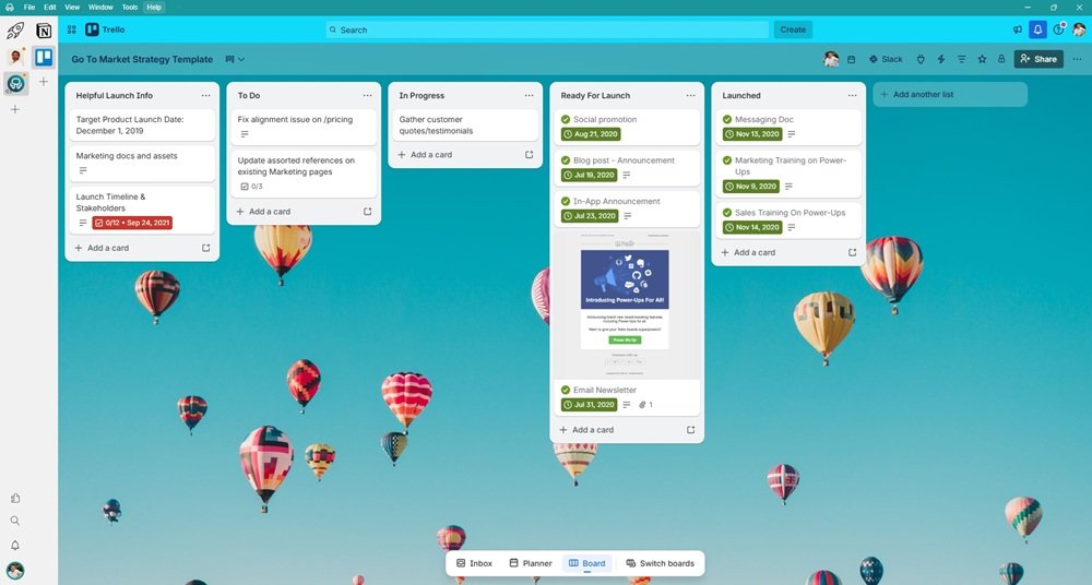 Trello in Desktop Hub