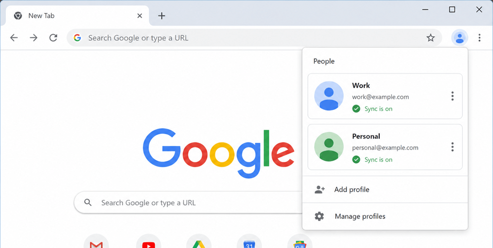 Browser profile selector